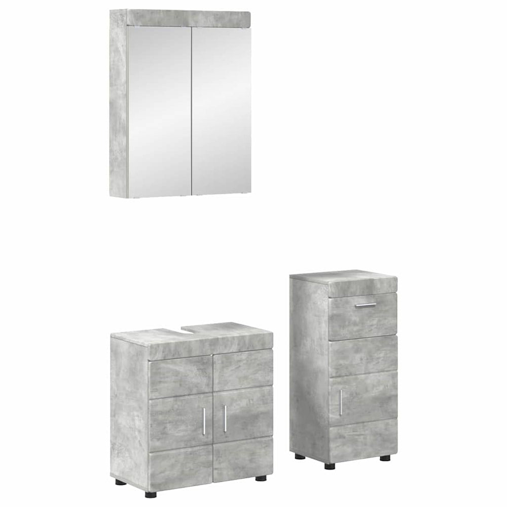 Vonios baldų rinkinys TULUM 3 pcs Betono pilka 60 x 34 x 63 cm