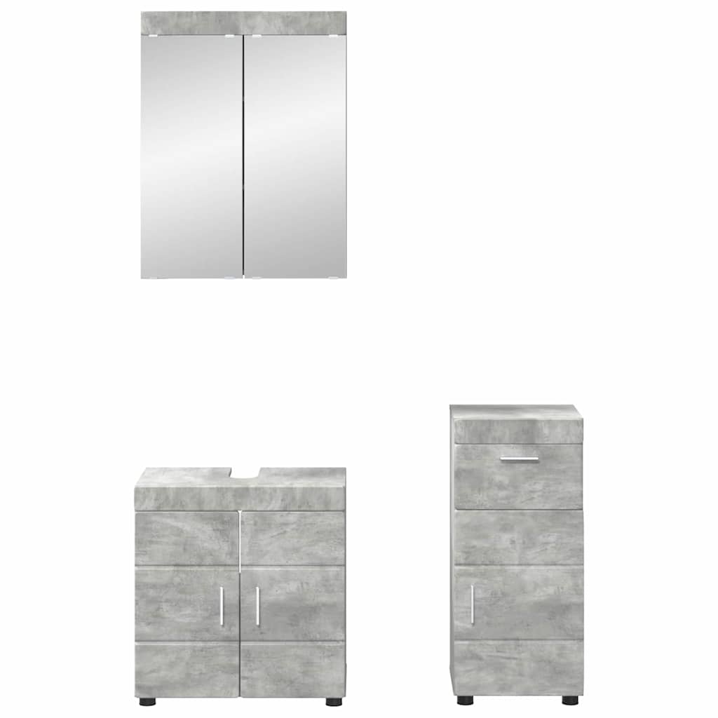 Vonios baldų rinkinys TULUM 3 pcs Betono pilka 60 x 34 x 63 cm