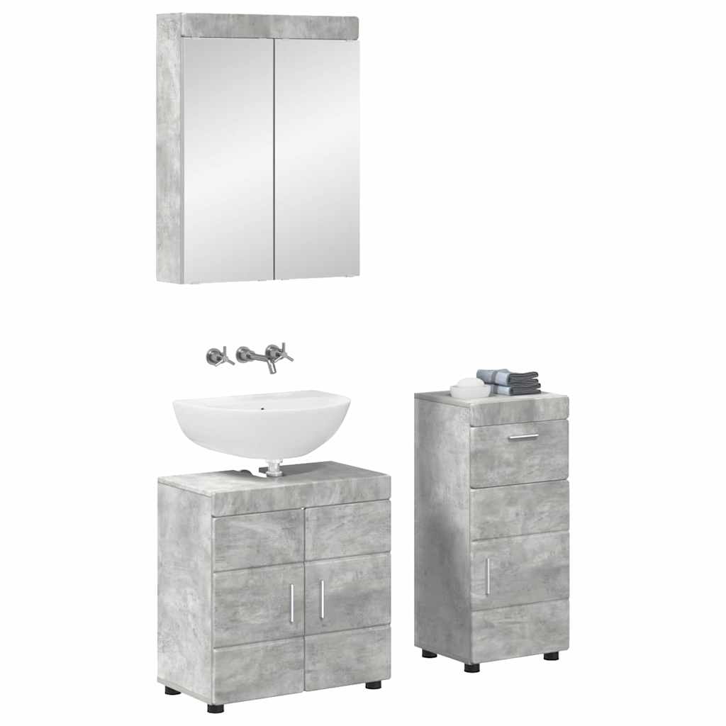 Vonios baldų rinkinys TULUM 3 pcs Betono pilka 60 x 34 x 63 cm