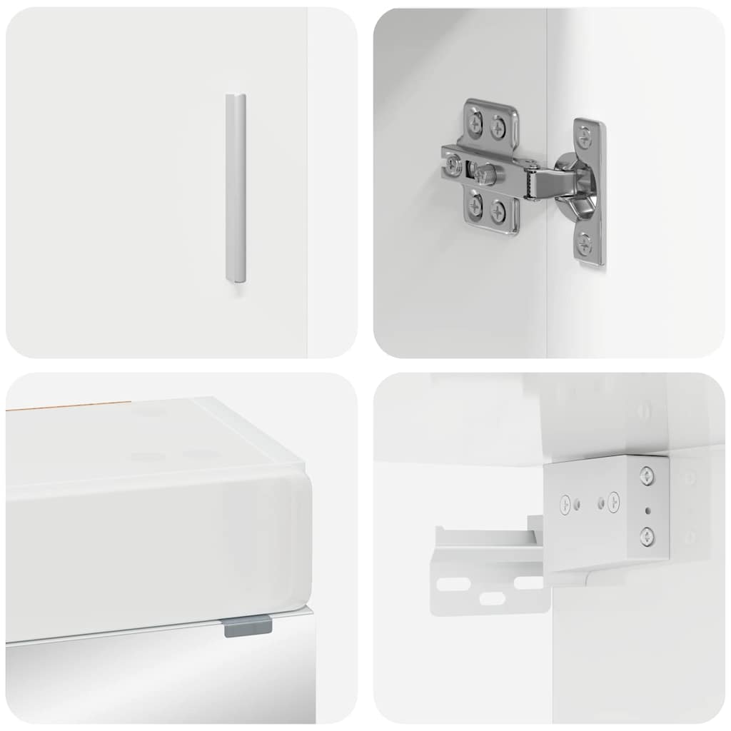 Vonios baldų rinkinys TULUM 3 pcs Aukštai blizganti balta