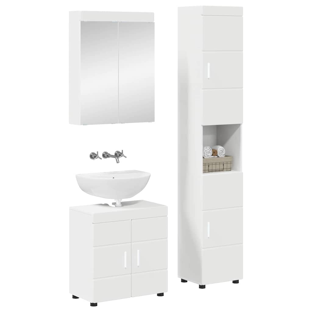 Vonios baldų rinkinys TULUM 3 pcs Balta 60 x 34 x 63 cm