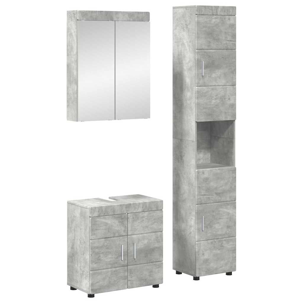 Vonios baldų rinkinys TULUM 3 pcs Betono pilka 60 x 34 x 63 cm