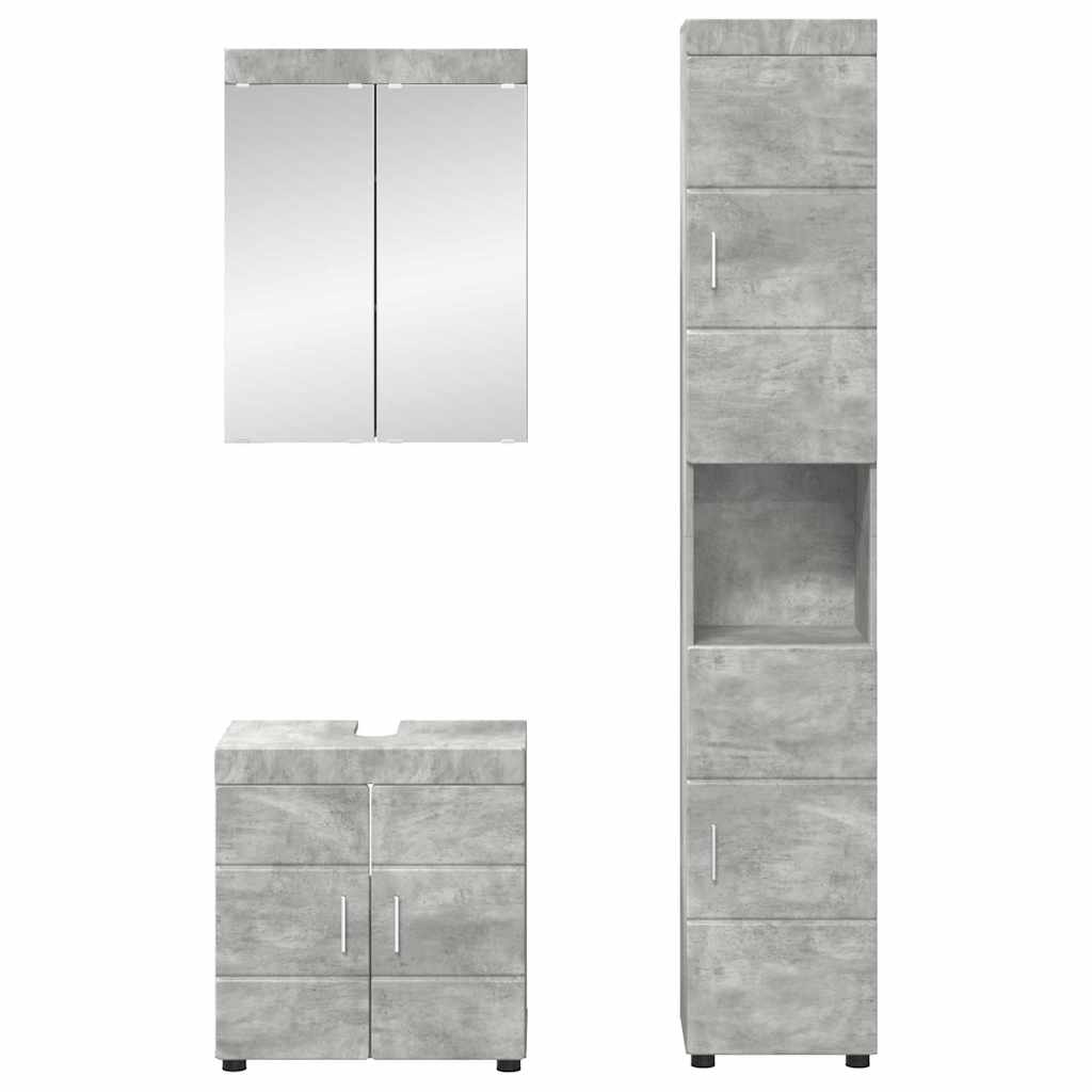 Vonios baldų rinkinys TULUM 3 pcs Betono pilka 60 x 34 x 63 cm