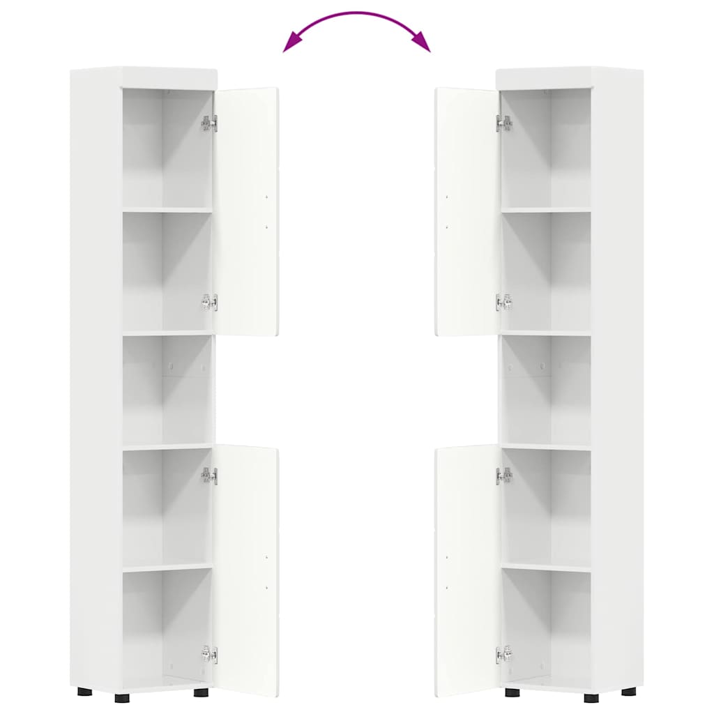 Vonios baldų rinkinys TULUM 3 pcs Aukštai blizganti balta
