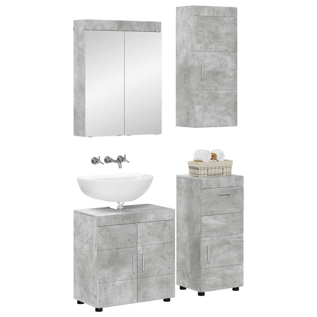 Vonios baldų rinkinys TULUM 4 pcs Betono pilka 60 x 34 x 63 cm