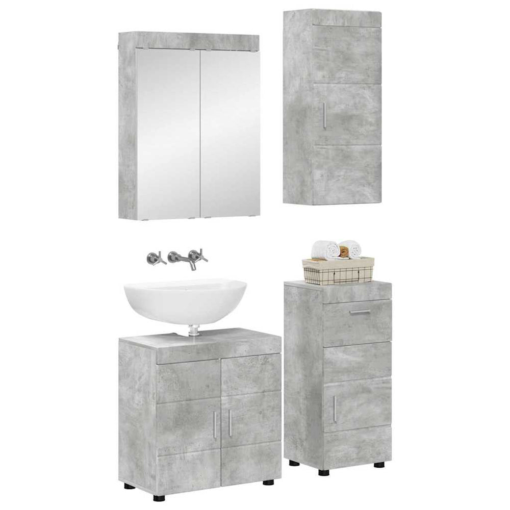 Vonios baldų rinkinys TULUM 4 pcs Betono pilka 60 x 34 x 63 cm