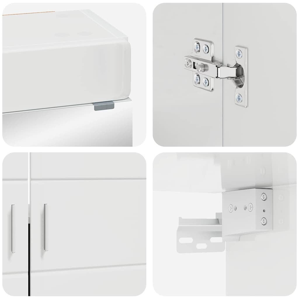 Vonios baldų rinkinys TULUM 4 pcs Aukštai blizganti balta