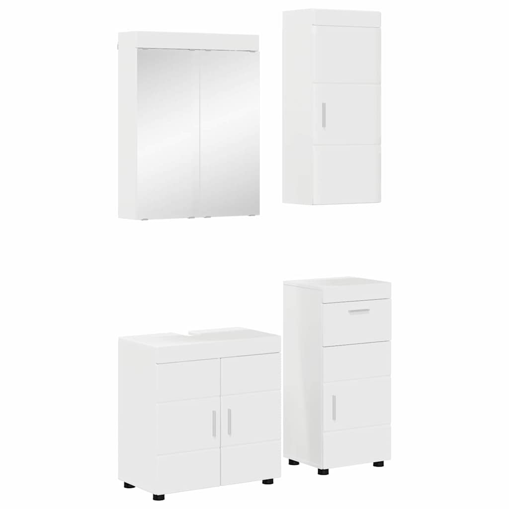 Vonios baldų rinkinys TULUM 4 pcs Aukštai blizganti balta