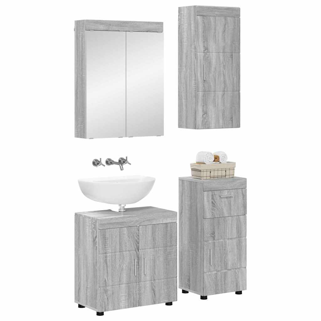 Vonios baldų rinkinys TULUM 4 pcs Pilkas Sonoma 60 x 34 x 63 cm