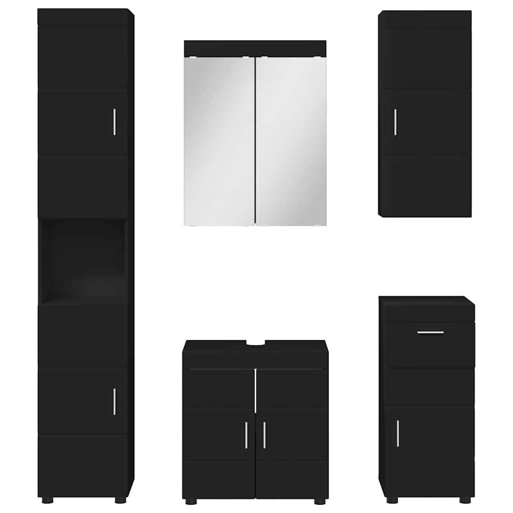 Vonios baldų rinkinys TULUM 5 pcs Juoda 60 x 34 x 63 cm