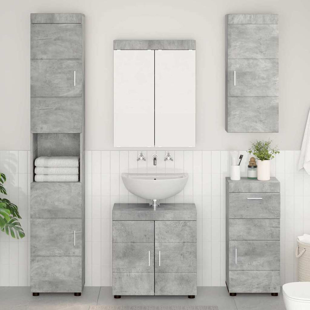 Vonios baldų rinkinys TULUM 5 pcs Betono pilka 60 x 34 x 63 cm