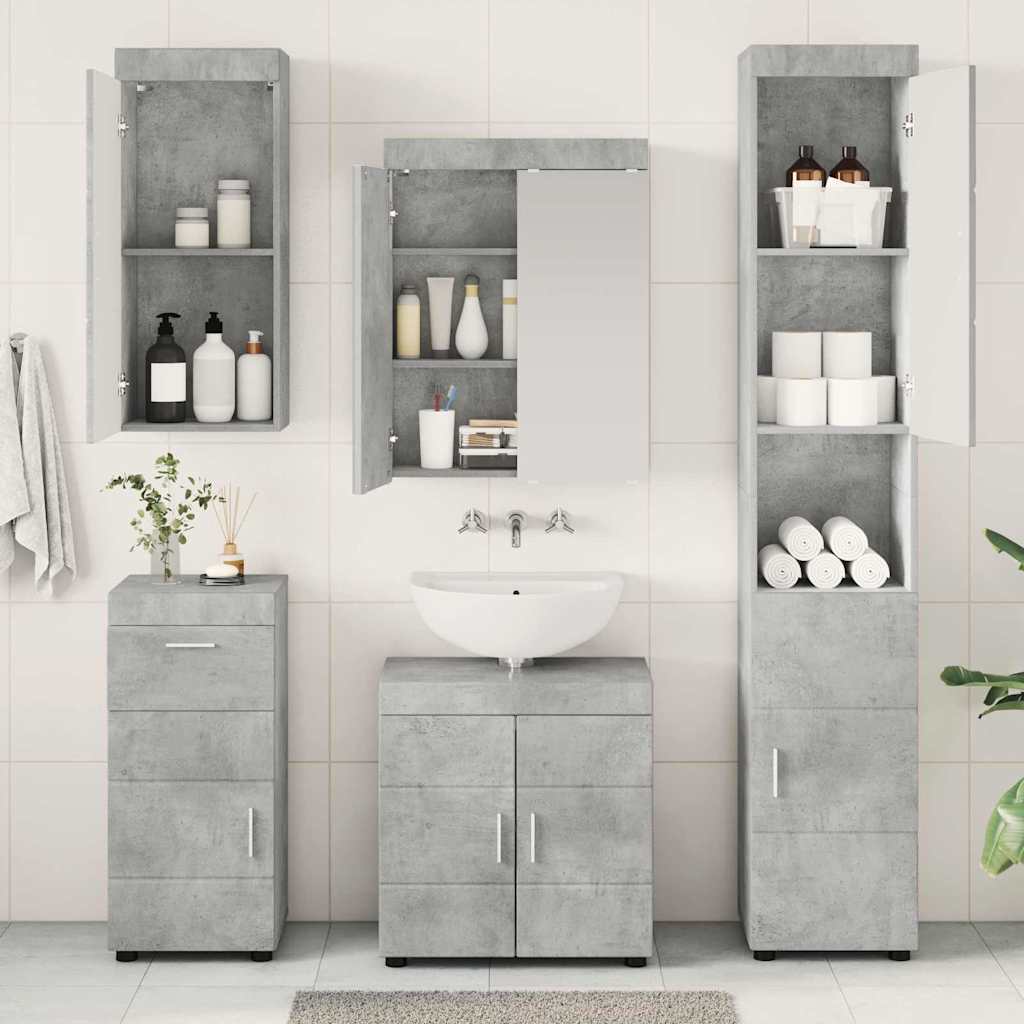 Vonios baldų rinkinys TULUM 5 pcs Betono pilka 60 x 34 x 63 cm