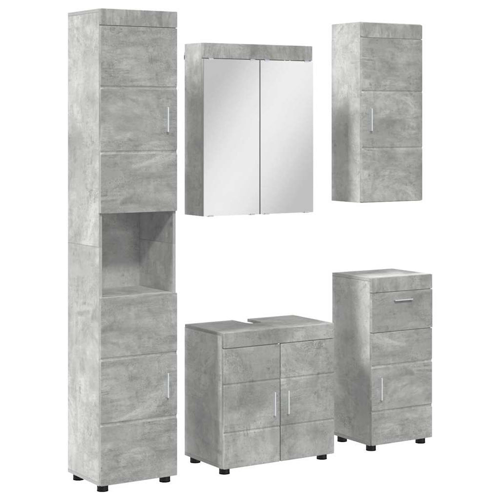 Vonios baldų rinkinys TULUM 5 pcs Betono pilka 60 x 34 x 63 cm