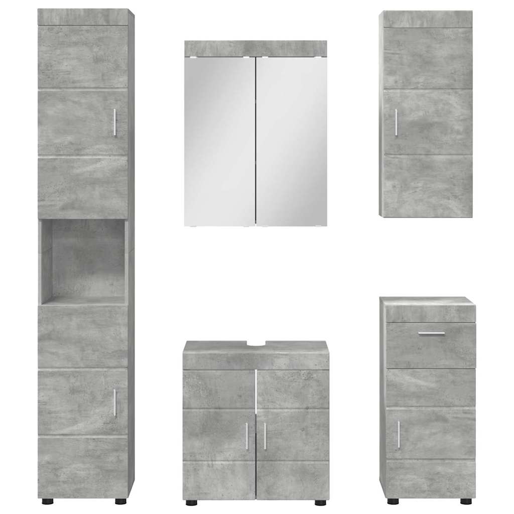 Vonios baldų rinkinys TULUM 5 pcs Betono pilka 60 x 34 x 63 cm