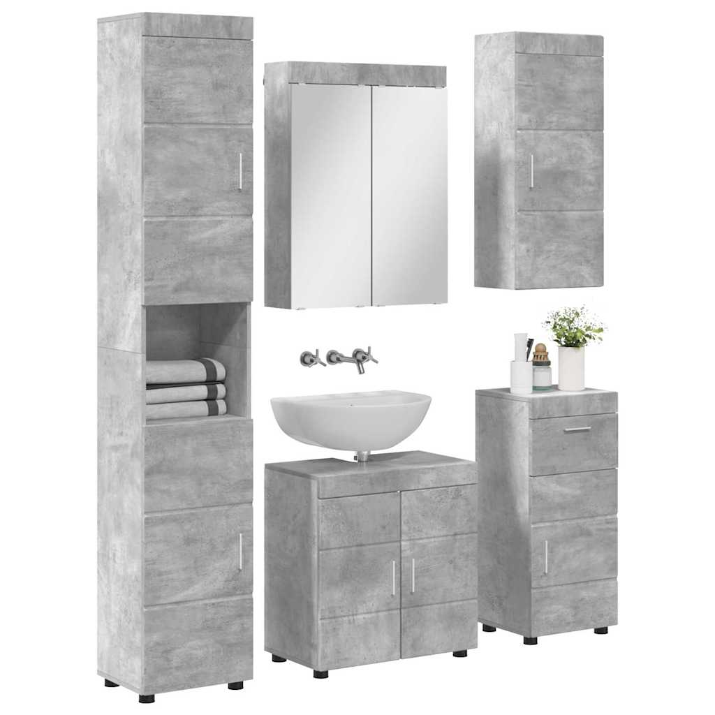 Vonios baldų rinkinys TULUM 5 pcs Betono pilka 60 x 34 x 63 cm