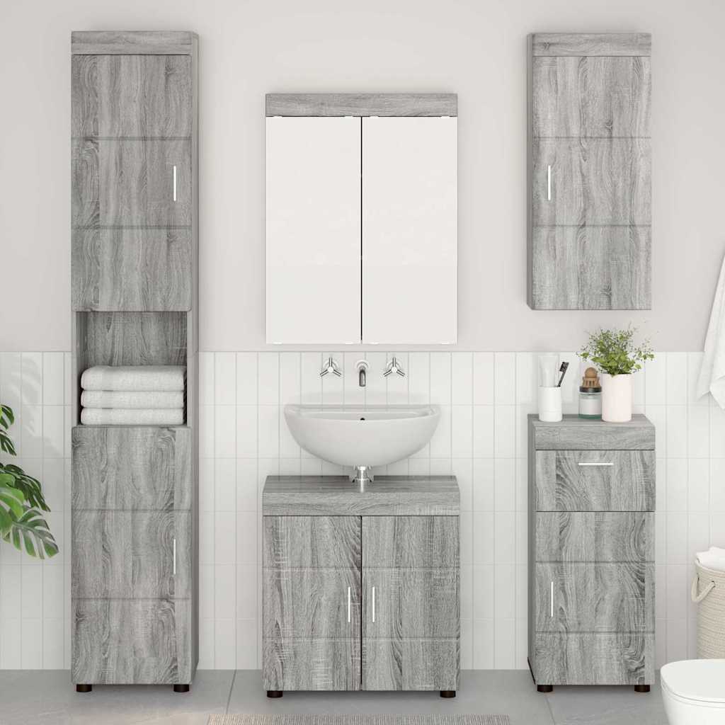 Vonios baldų rinkinys TULUM 5 pcs Pilkas Sonoma 60 x 34 x 63 cm