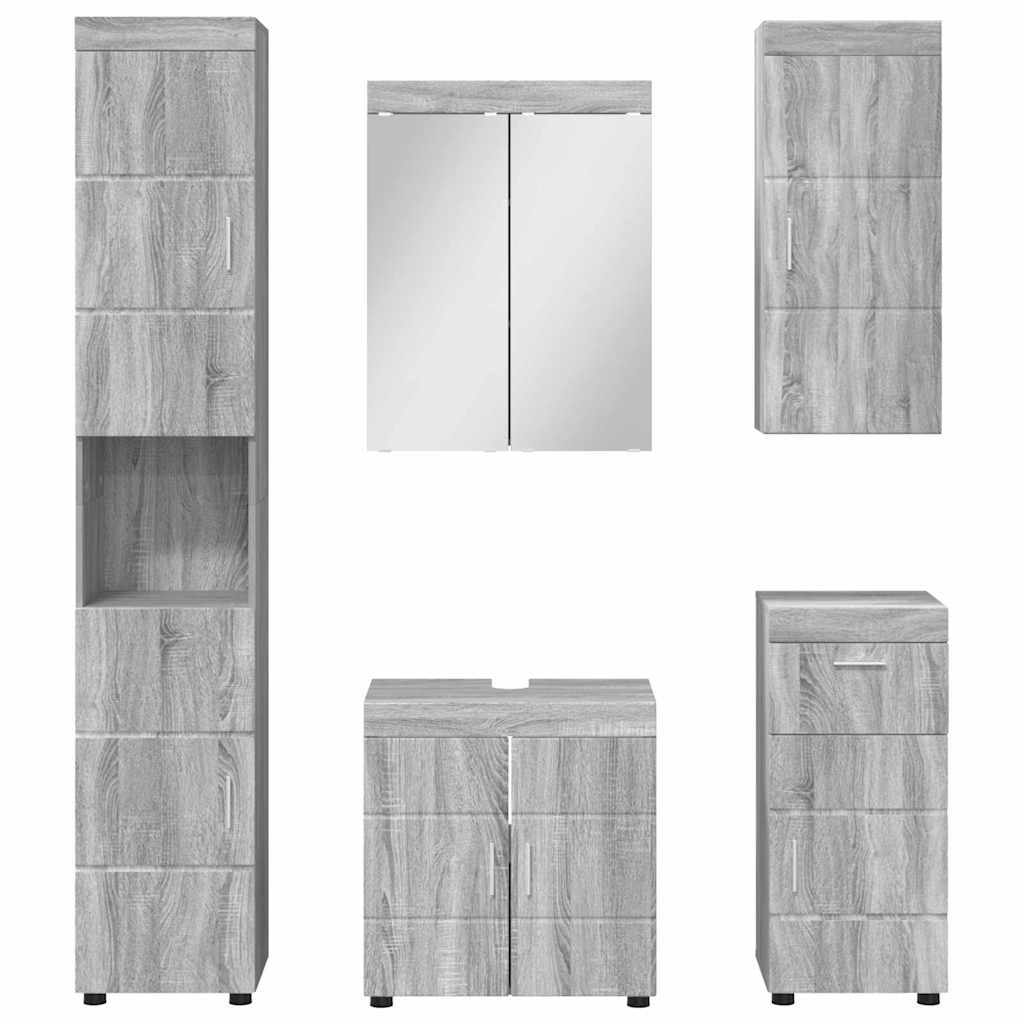 Vonios baldų rinkinys TULUM 5 pcs Pilkas Sonoma 60 x 34 x 63 cm