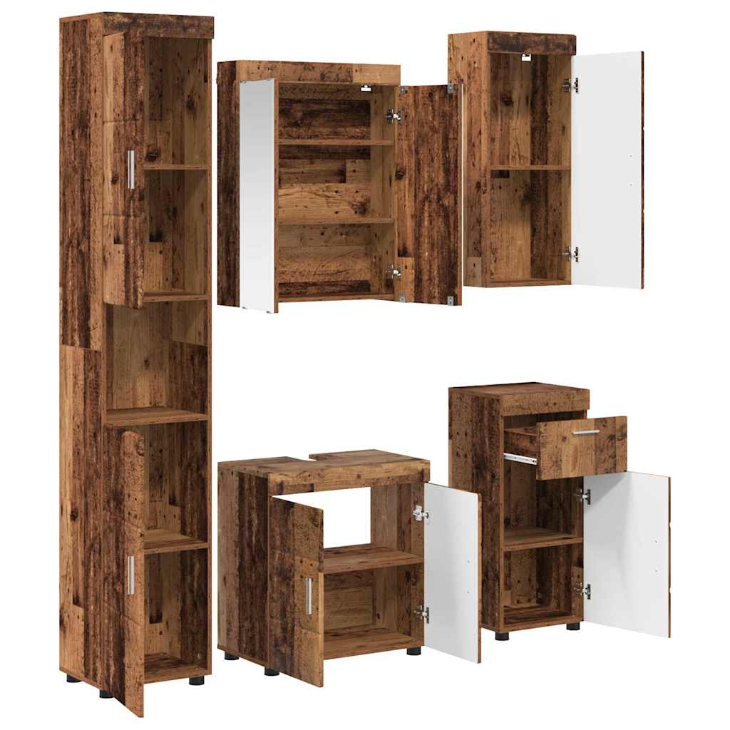 Vonios baldų rinkinys TULUM 5 pcs Senas medis 60 x 34 x 63 cm