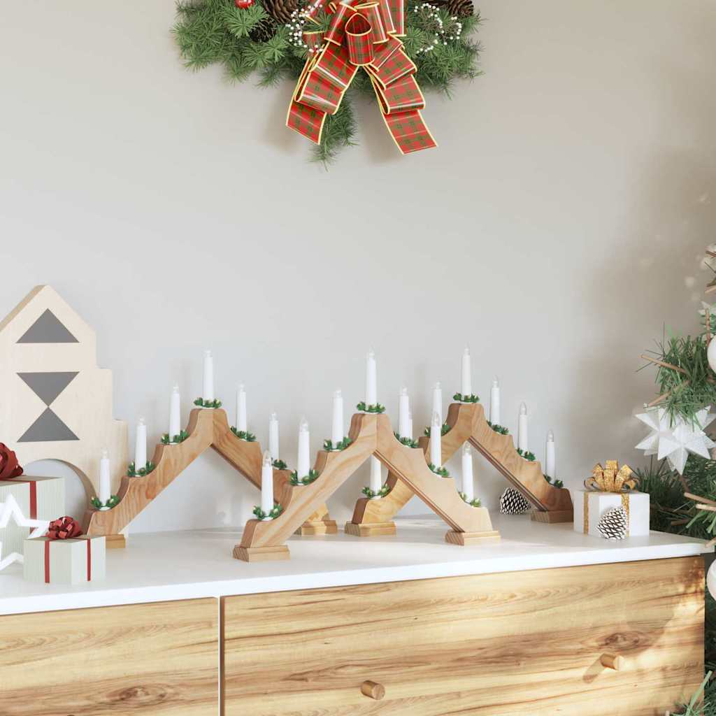 Kalėdų žvakių tiltas 3 vnt. 7 LED Šilta balta 39.5 x 5 x 29 cm