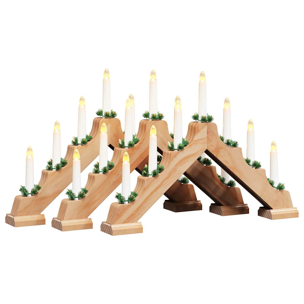 Kalėdų žvakių tiltas 3 vnt. 7 LED Šilta balta 39.5 x 5 x 29 cm