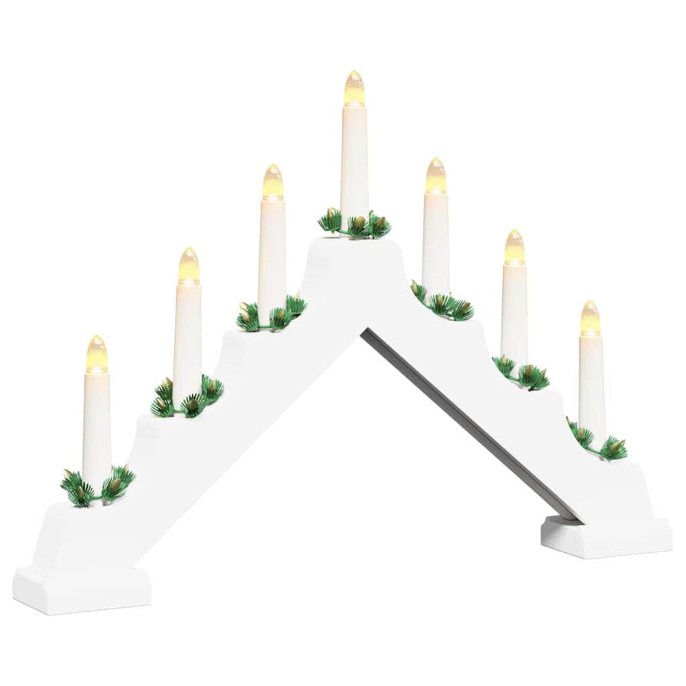 Kalėdų žvakių tiltas su 7 LED Balta 39.5 x 5 x 29 cm