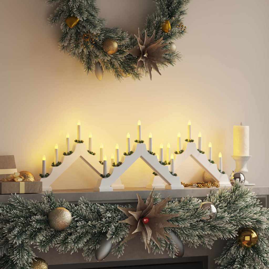 Kalėdų žvakių tiltas 3 vnt. 7 LED Šilta balta 39.5 x 5 x 29 cm