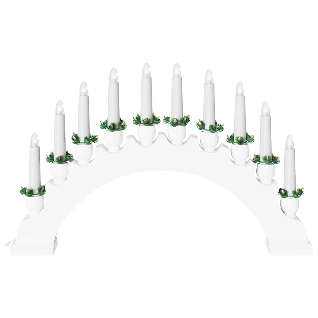 Kalėdų žvakių arkos su 10 LED žvakių Balta 47 x 5 x 29 cm