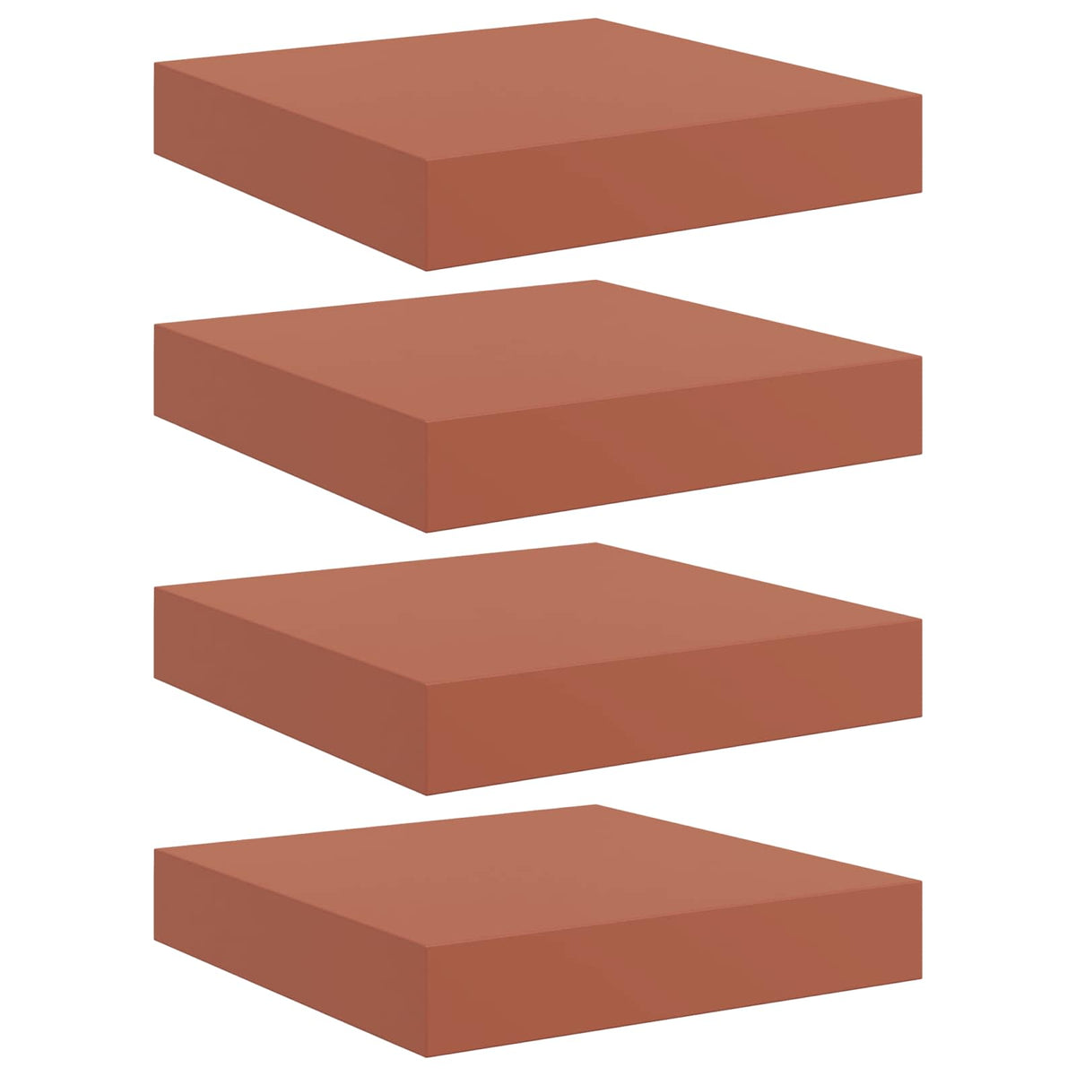 Sieninės lentynos su saugykla 4 pcs Raudona 23 x 23,5 x 4 cm
