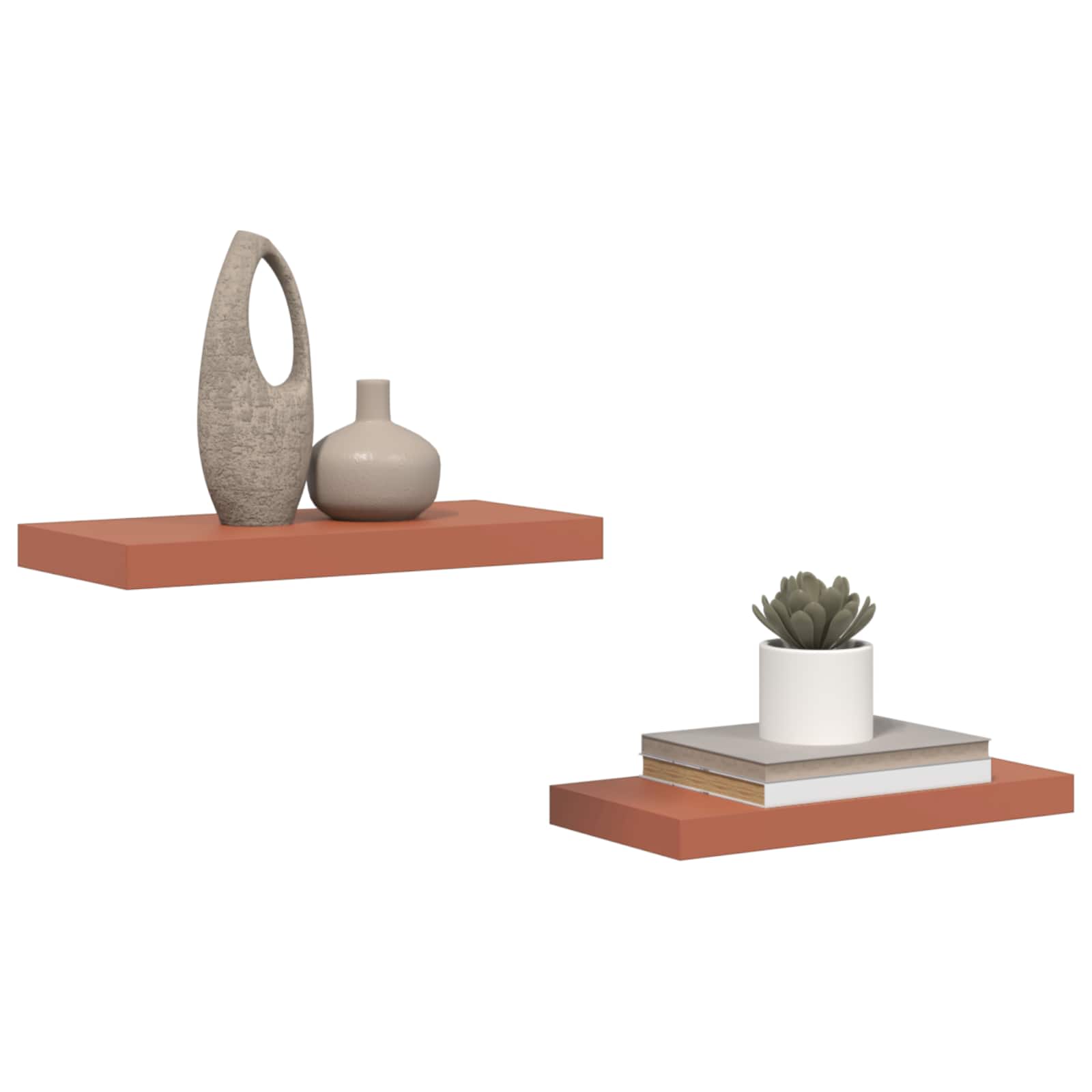 Sienas plaukti ar uzglabāšanas vietu 2 gab. Sarkani 50 x 23,5 x 4 cm