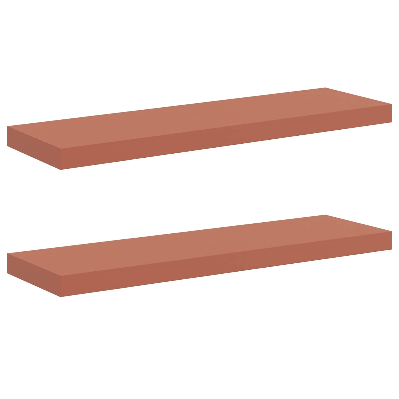 Sieninės lentynos su saugykla 2 pcs Raudona 90 x 23,5 x 4 cm