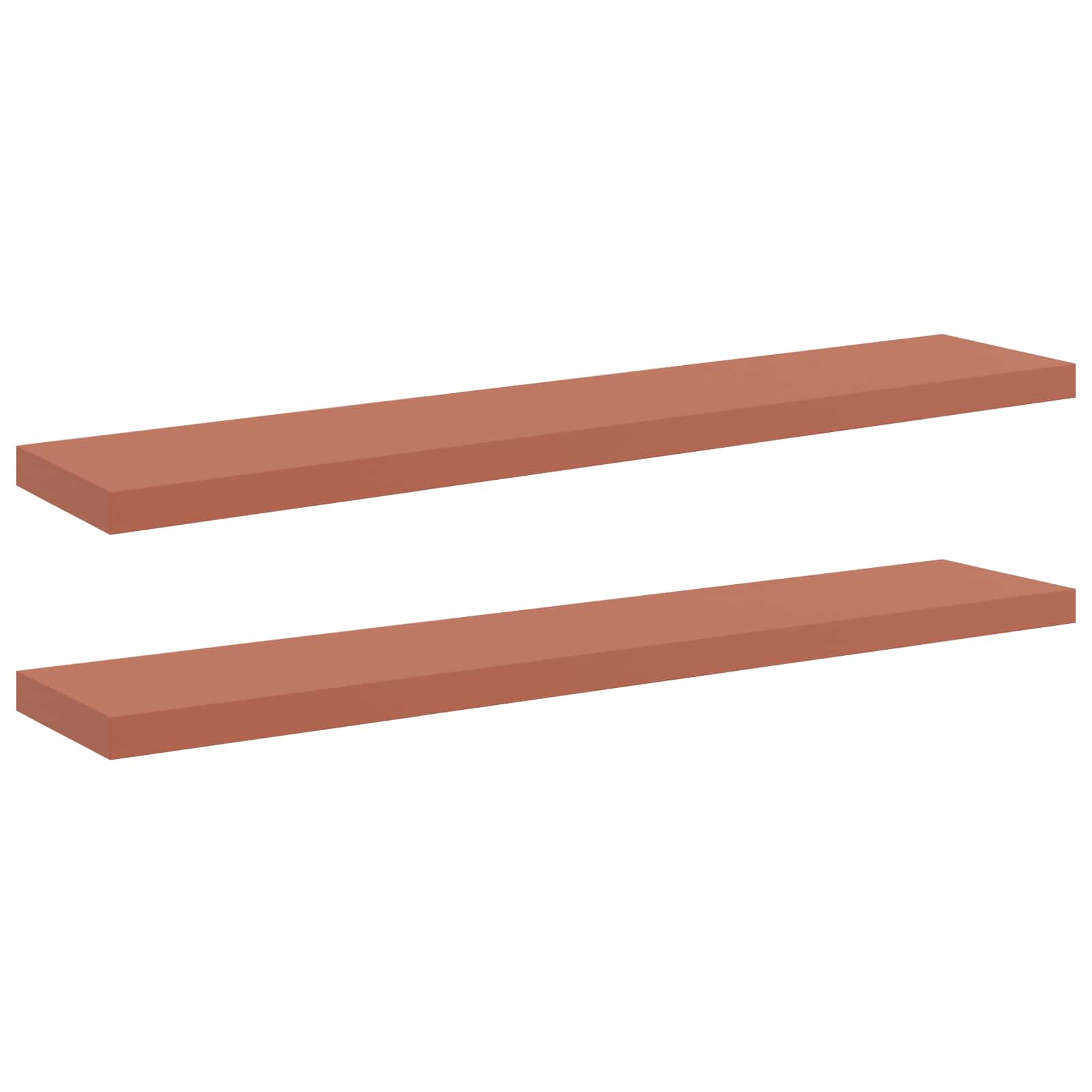 Wall shelves with storage 2 pcs Red 120 x 23.5 x 4 cm