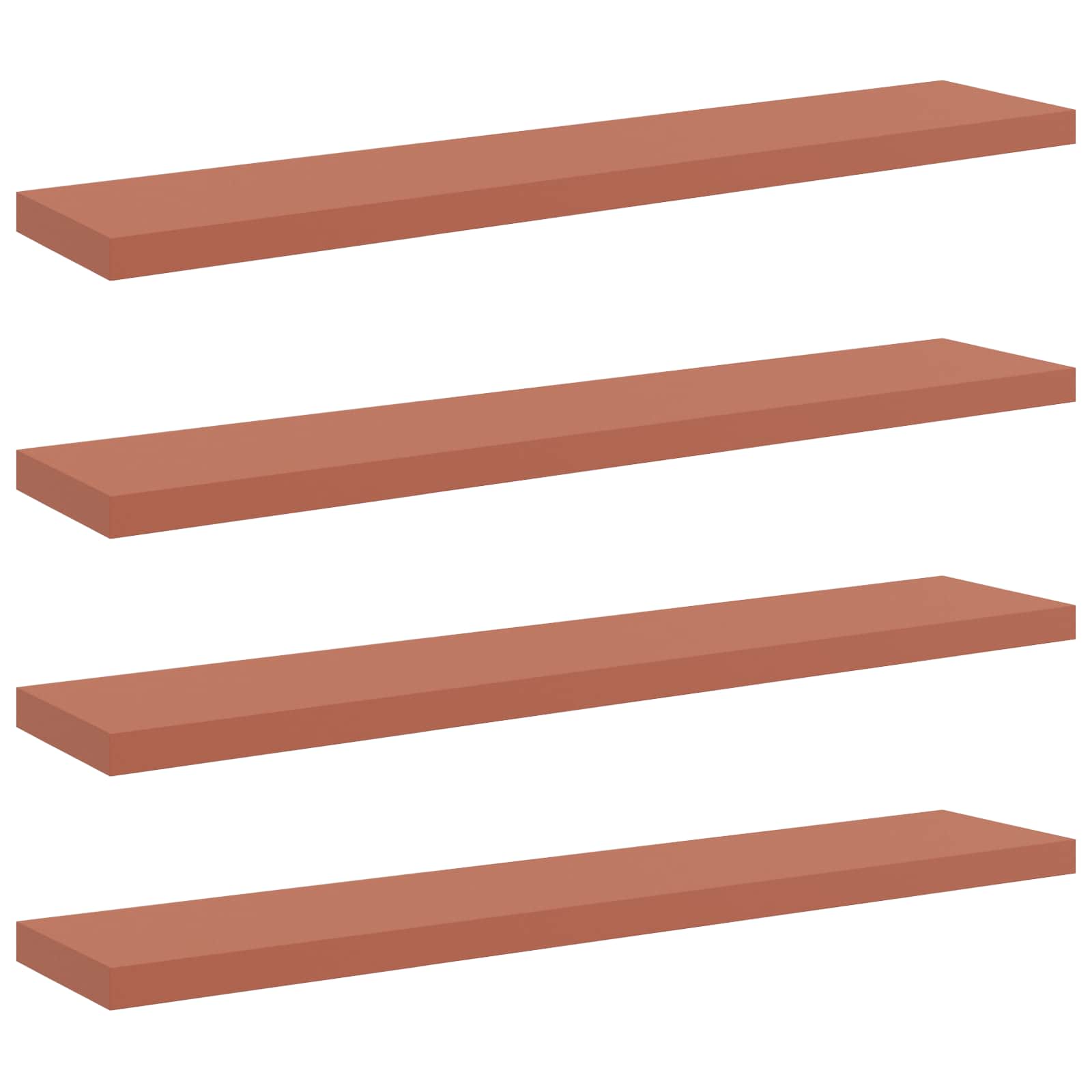 Sieninė lentyna su saugykla 4 pcs Raudona 120 x 23,5 x 4 cm