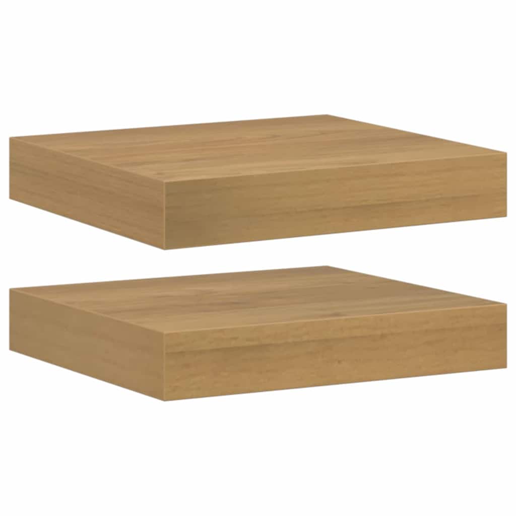 Wall shelf 2 pcs Brown 23 x 23.5 x 4 cm Engineered wood