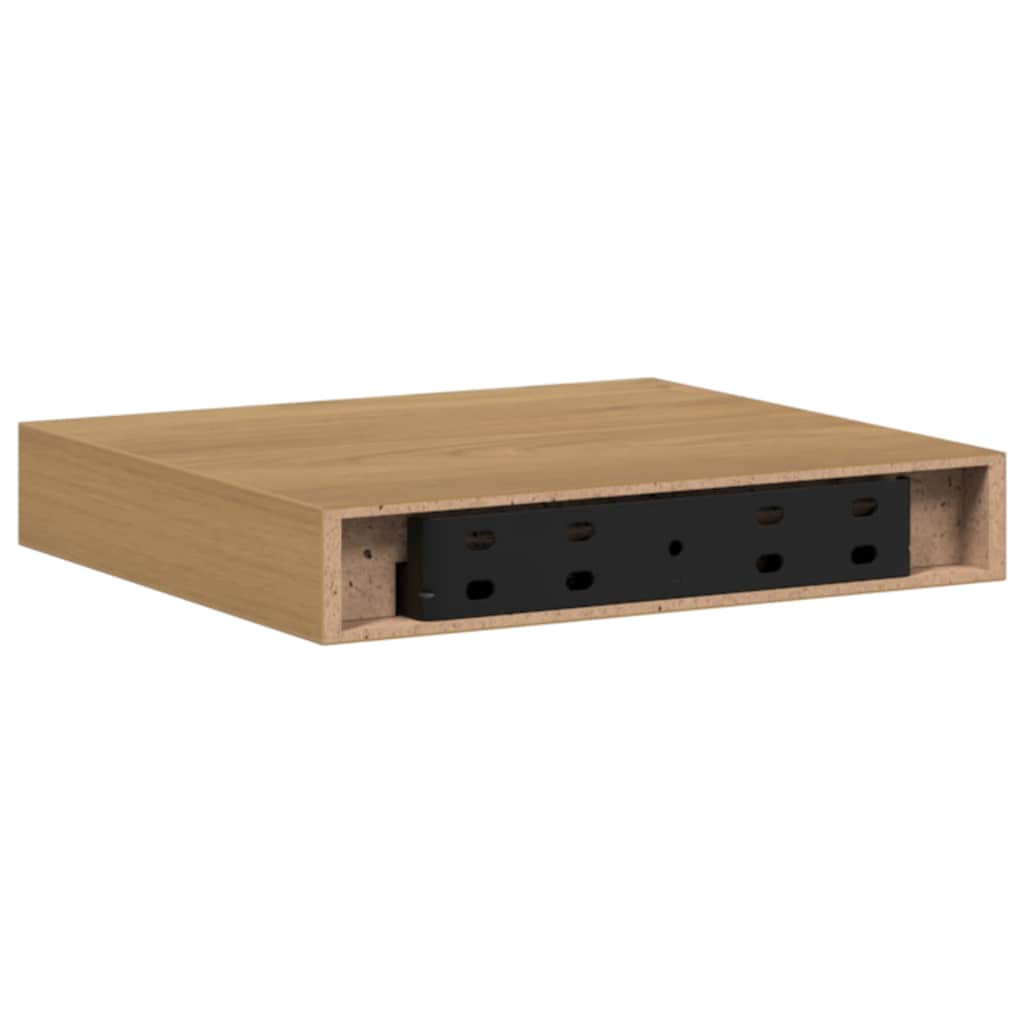 Wall shelf 2 pcs Brown 23 x 23.5 x 4 cm Engineered wood