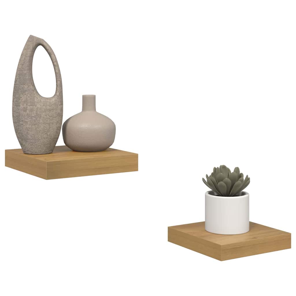Wall shelf 2 pcs Brown 23 x 23.5 x 4 cm Engineered wood