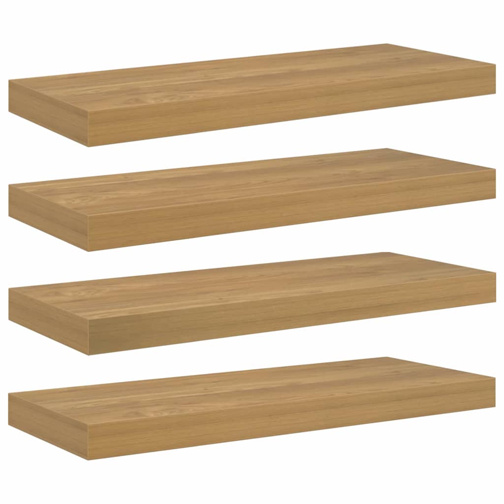 Sieninė lentyna Sieninis 4 vnt. Ruda 60 x 23,5 x 3,8 cm