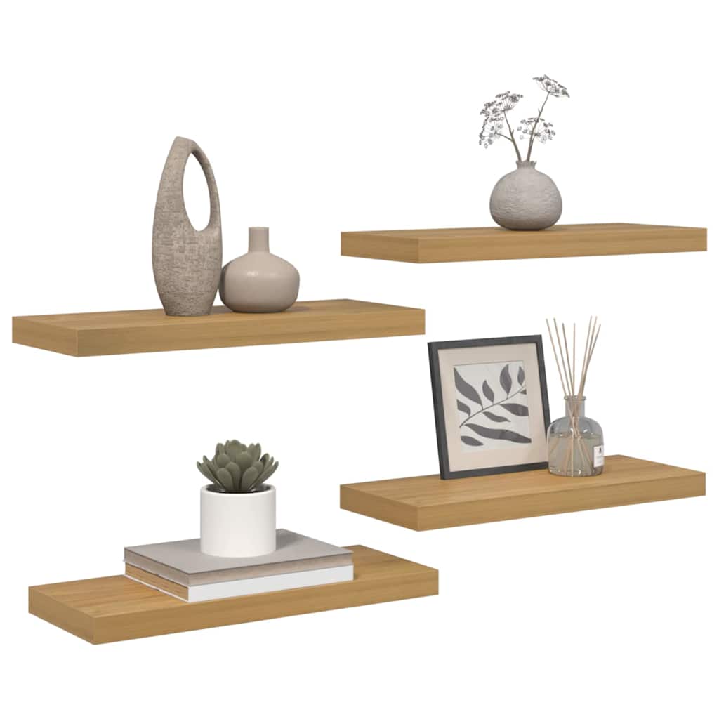 Sieninė lentyna Sieninis 4 vnt. Ruda 60 x 23,5 x 3,8 cm