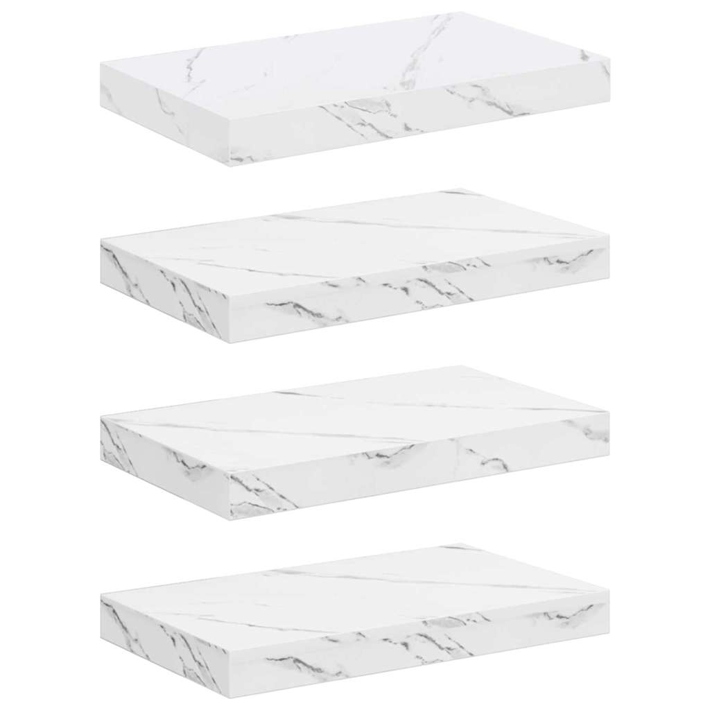 Sienas plaukts 4 gab. Balts marmors 40 x 23,5 x 4 cm