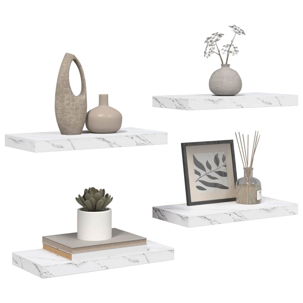 Sienas plaukti 4 gab. Balts marmors 50 x 23,5 x 4 cm