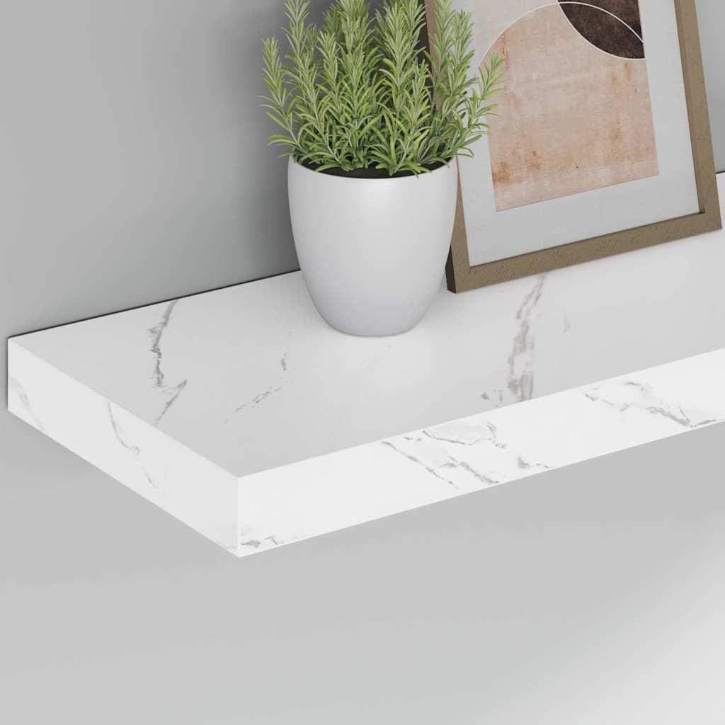 Wall Shelves 4 pcs White Marble 60 x 23.5 x 4 cm