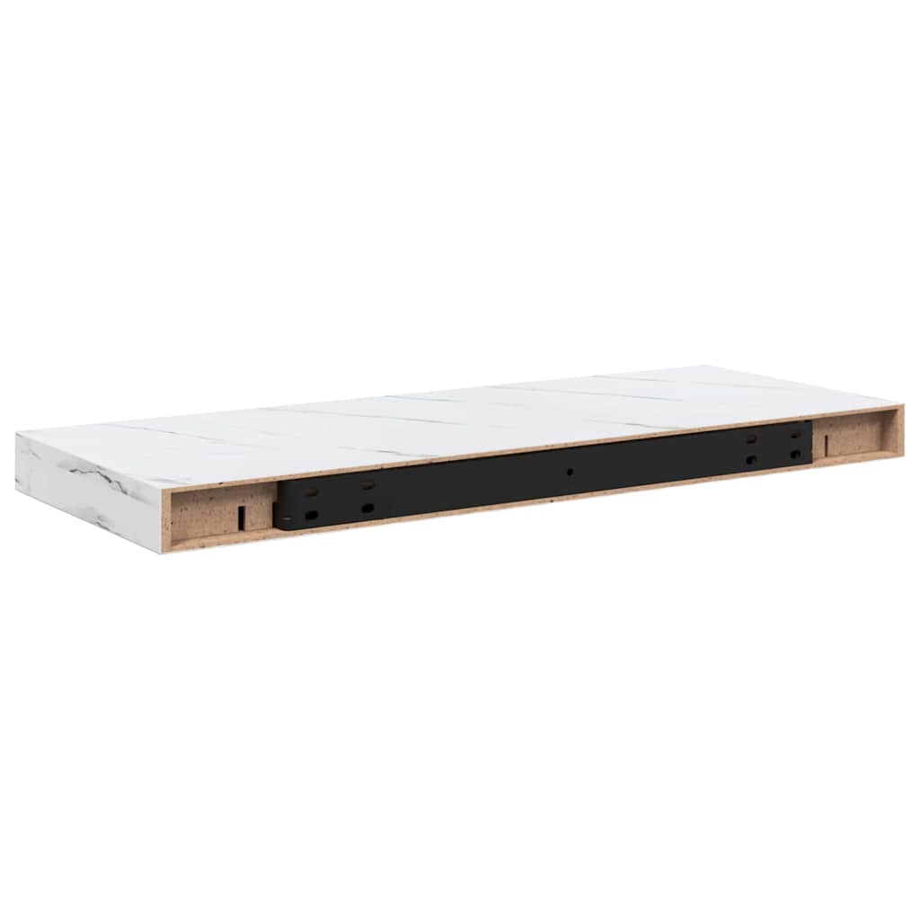 Wall Shelves 4 pcs White Marble 60 x 23.5 x 4 cm