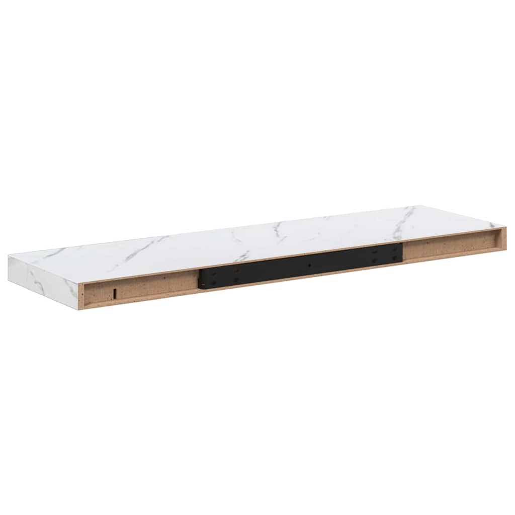 Wall Shelves 4 pcs White Marble 80 x 23.5 x 4 cm