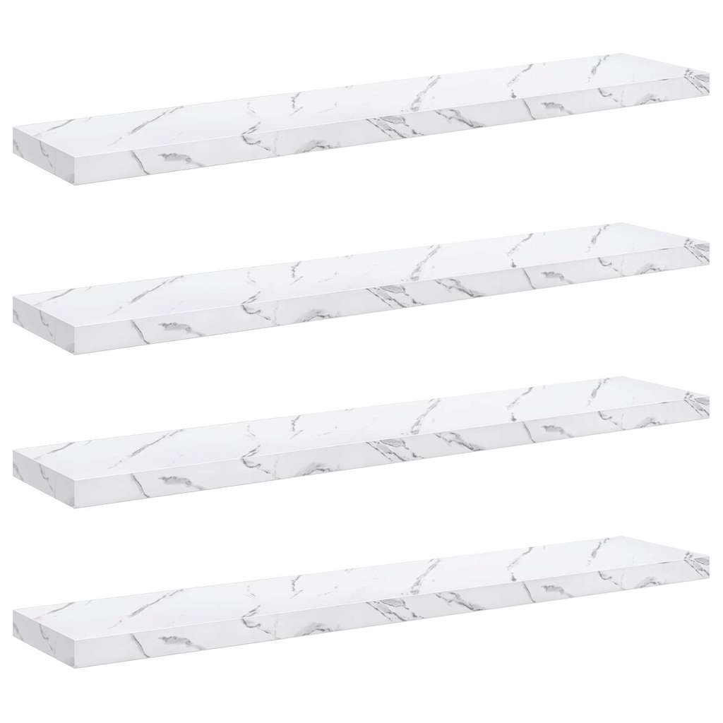 Sienas plaukti 4 gab. balts marmors 120 x 23,5 x 4 cm