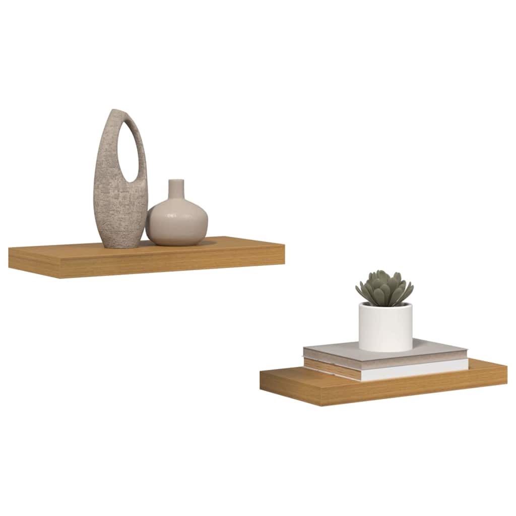 Sieninės lentynos su saugykla 2 pcs Smėlio 50 x 23,5 x 4 cm