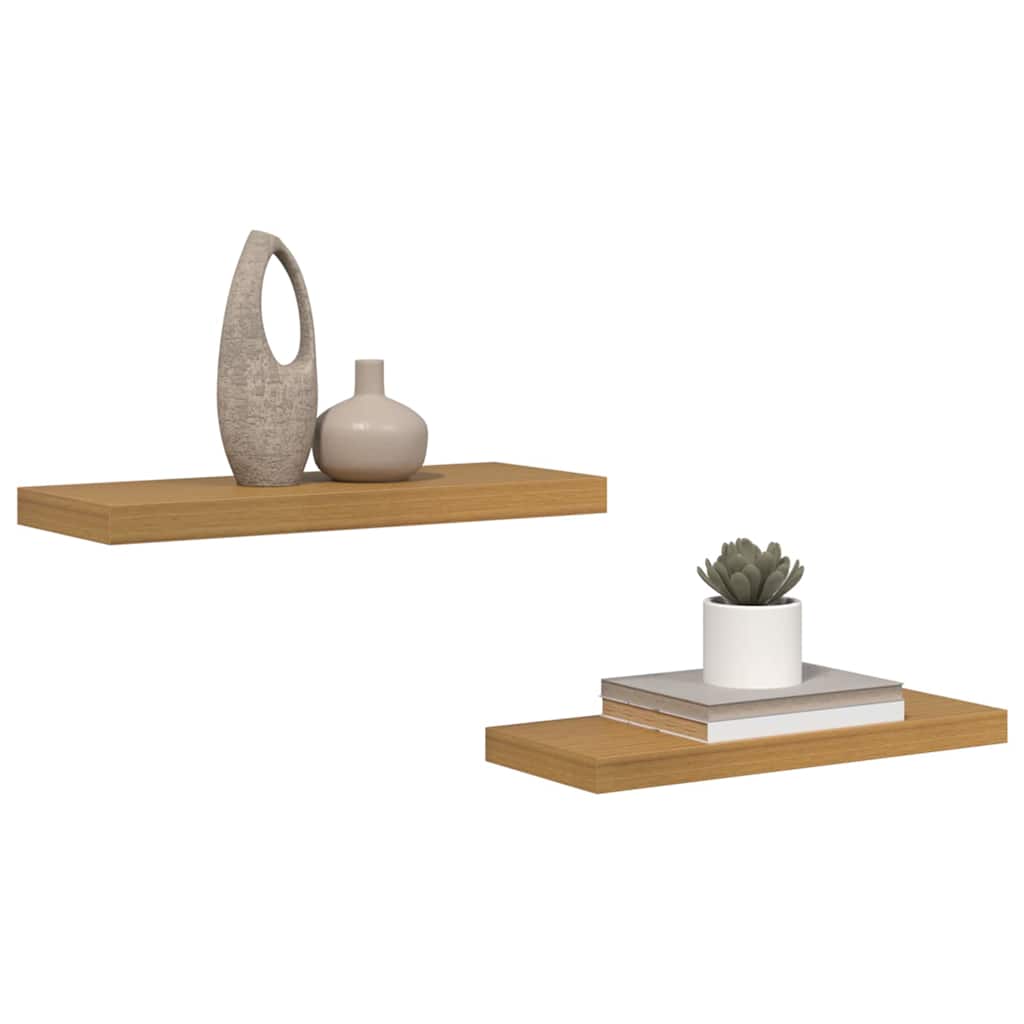 Sieninė lentyna 2 pcs Smėlio 60 x 23,5 x 4 cm Apdirbta mediena