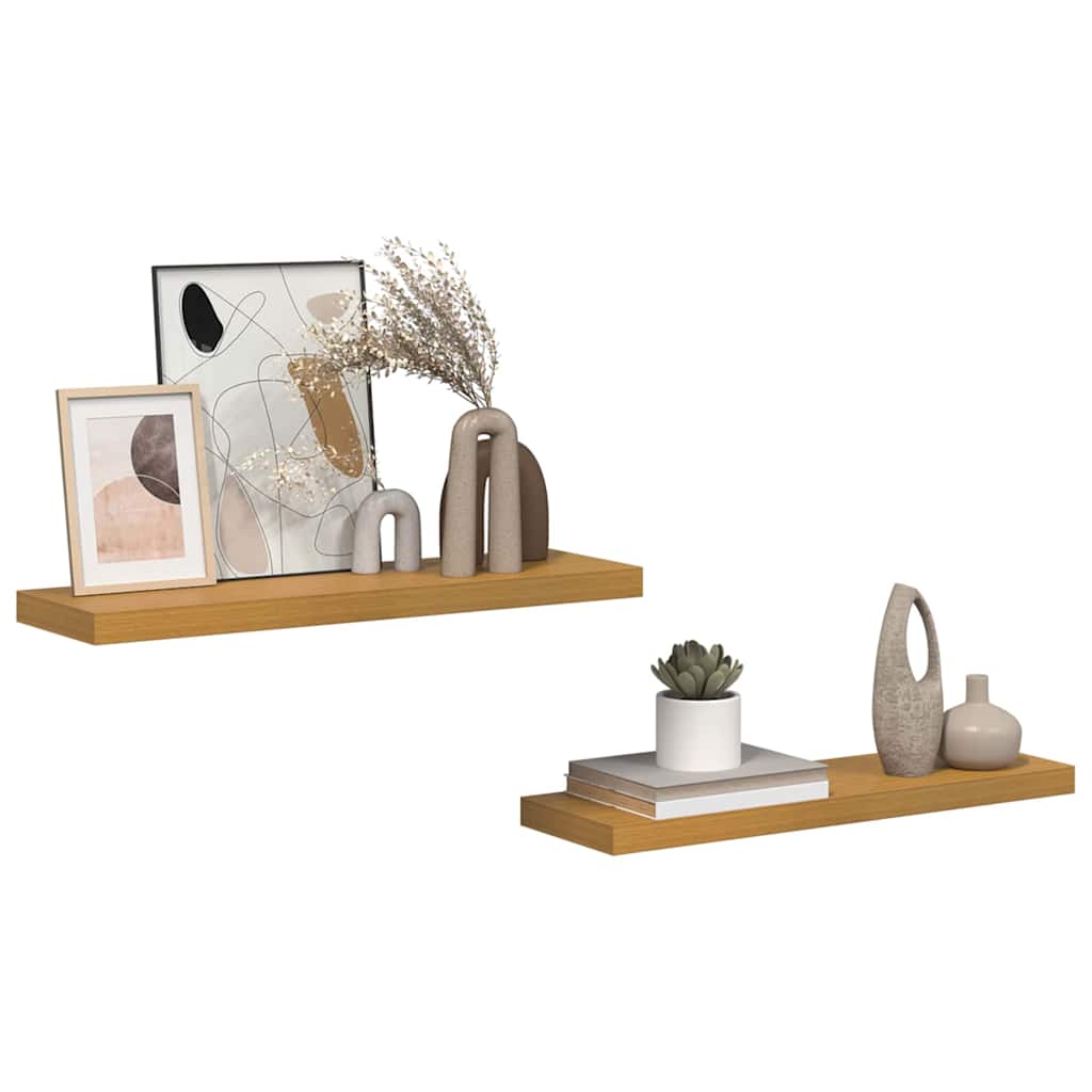 Sieninės lentynos su saugykla 2 pcs Smėlio 90 x 23,5 x 4 cm