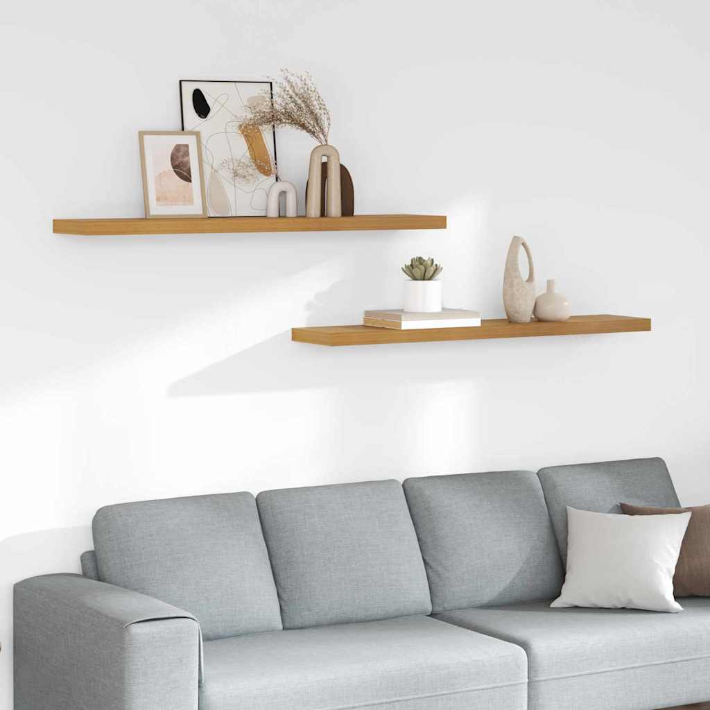 Wall Shelves with Storage 2 pcs Sand 120 x 23.5 x 4 cm