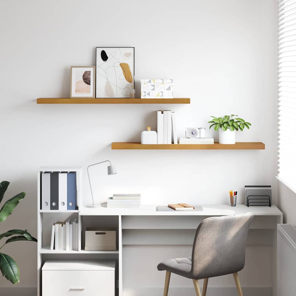 Wall Shelves with Storage 2 pcs Sand 120 x 23.5 x 4 cm