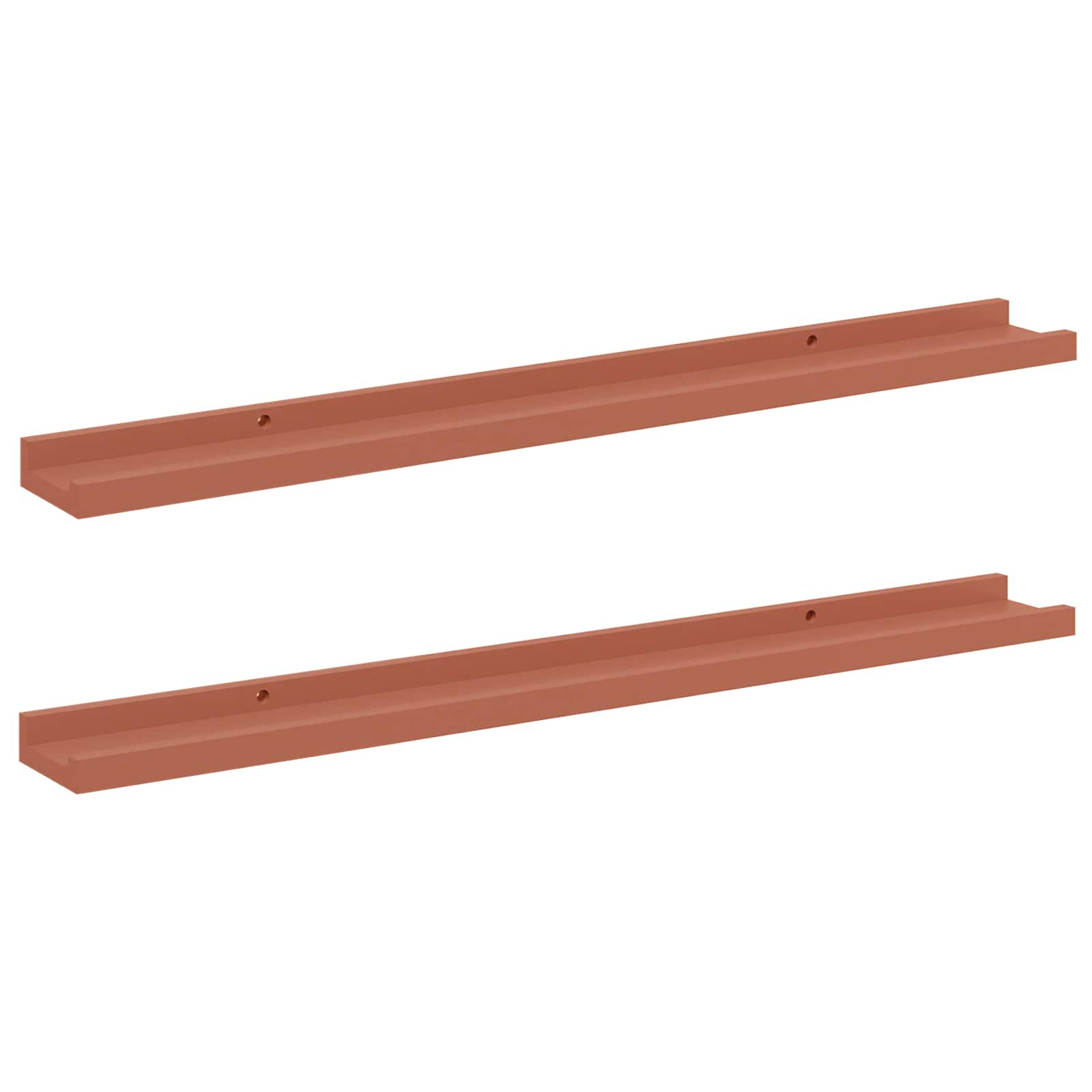 Sieninė lentyna Sieninis 2 pcs Raudona 80 x 9 x 3 cm