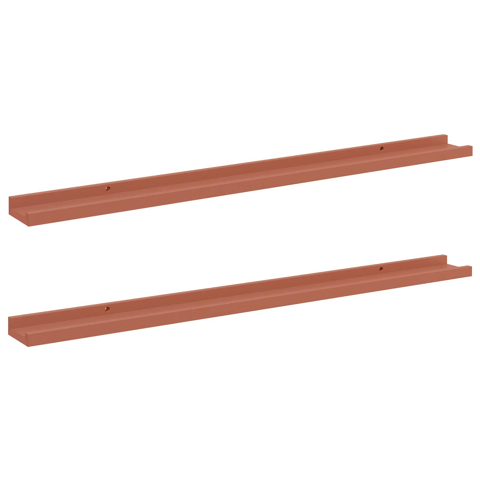 Sieninė lentyna Sieninis 2 pcs Raudona 100 x 9 x 3 cm